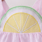 Pink lemon ruffle gingham dress