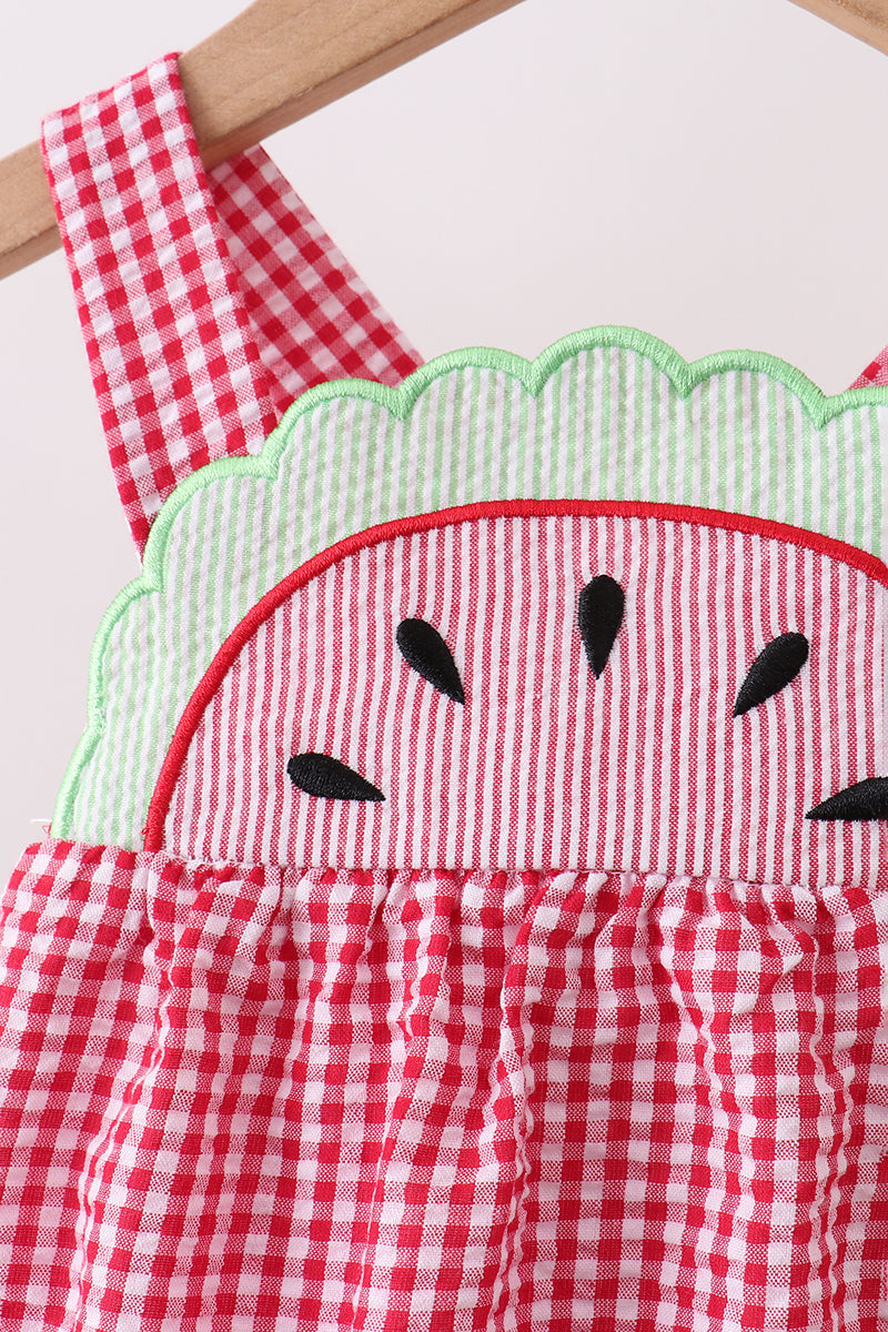 Red watermelon ruffle bubble
