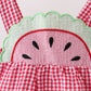 Red watermelon ruffle gingham bubble