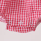 Red watermelon ruffle gingham bubble
