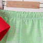 Red watermelon embroidery shorts set