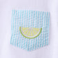 Blue lemon embroidery shorts set