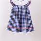 Black flag fireworks embroidery gingham dress