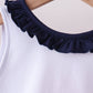 Red flag fireworks embroidery ruffle bloomer set
