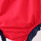 Red flag fireworks embroidery ruffle bloomer set