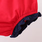 Red flag fireworks embroidery ruffle bloomer set