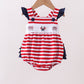 Red stripe flag fireworks embroidery ruffle bubble