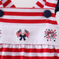 Red stripe flag fireworks embroidery ruffle bubble