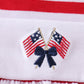 Red stripe flag fireworks embroidery ruffle bubble