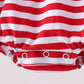Red stripe flag fireworks embroidery ruffle bubble
