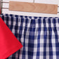 Red flag fireworks embroidery shorts set
