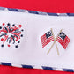 Red flag fireworks embroidery shorts set