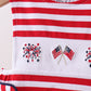 Red stripe flag fireworks embroidery jonjon