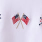 White flag fireworks embroidery bubble