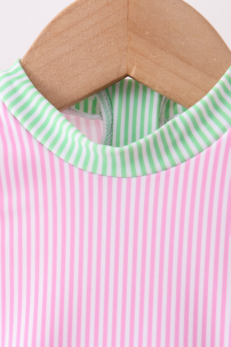 Pink stripe rashguard