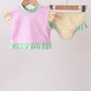 Pink stripe ruffle 2pc swimsuit