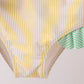 Pink stripe ruffle 2pc swimsuit