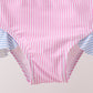 Blue stripe ruffle rashguard set