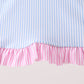 Blue stripe ruffle rashguard set