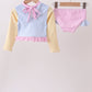 Blue stripe ruffle rashguard set