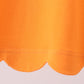 Orange flutter sleeve scalloped top