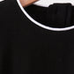 Black flutter sleeve scalloped top