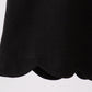 Black flutter sleeve scalloped top