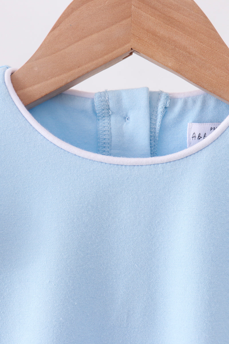 Mint flutter sleeve scalloped top