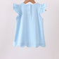 Mint flutter sleeve scalloped top