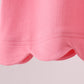 Deep pink flutter sleeve scalloped top