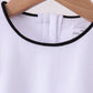 Snow white flutter sleeve scalloped top