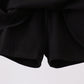 Black scallop hem bow skort