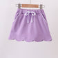 Dark purple scallop hem bow skort