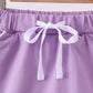 Dark purple scallop hem bow skort