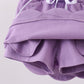 Dark purple scallop hem bow skort