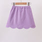 Dark purple scallop hem bow skort