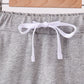 Grey scallop hem bow skort