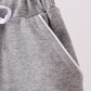 Grey scallop hem bow skort