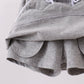 Grey scallop hem bow skort