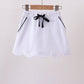 Snow white scallop hem bow skort