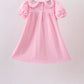 Pink Floral Embroidery Dress