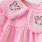 Pink Floral Embroidery Dress