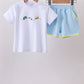 Blue Vehicle Embroidered Set