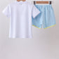 Blue Vehicle Embroidered Set