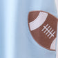 Blue football applique top