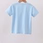 Blue football applique top