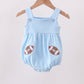 Blue football applique everyone has fun bubble