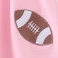 Pink football applique everyone has fun dress