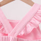 Pink football applique everyone has fun dress