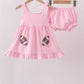 Pink football applique everyone has fun bloomer set